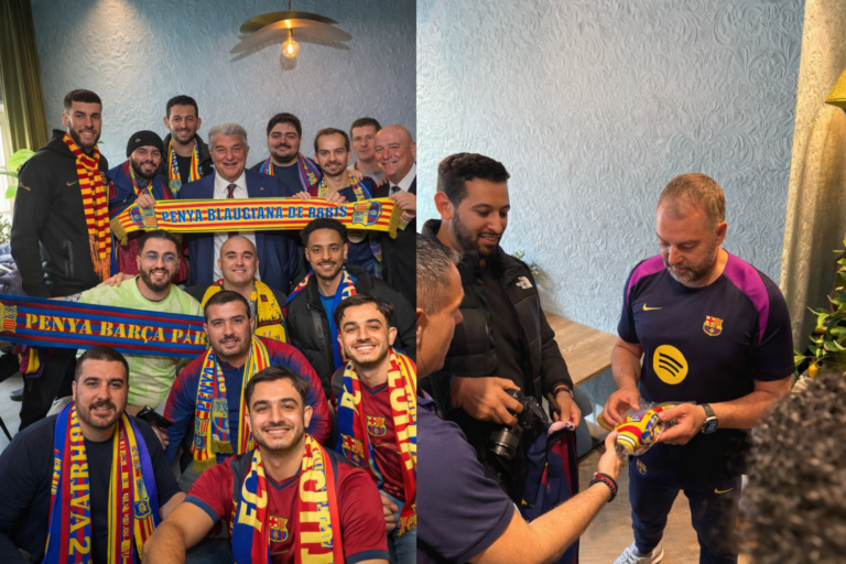 Sjaal op maat en pin op maat: het verhaal van de Penya Blaugrana van Parijs